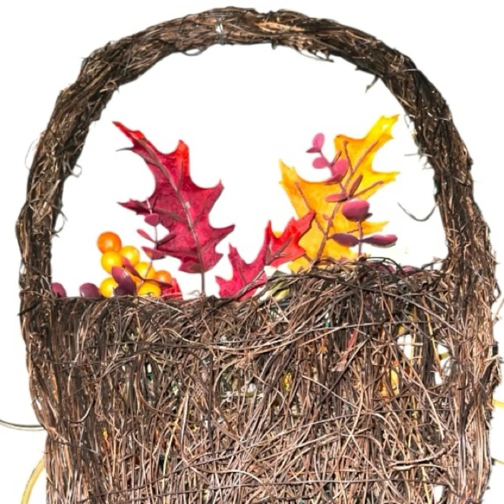 Autumn Harvest Basket wreath with Sunflower Accents